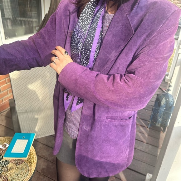 Vintage Global Identity G3 Leather Suede Blazer – Purple – Medium - Picture 4 of 7